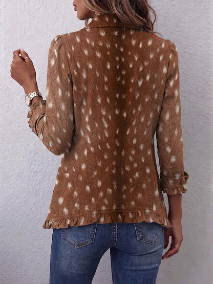 Irene | Chaqueta Bohemia Estampado Animal Print con Volantes