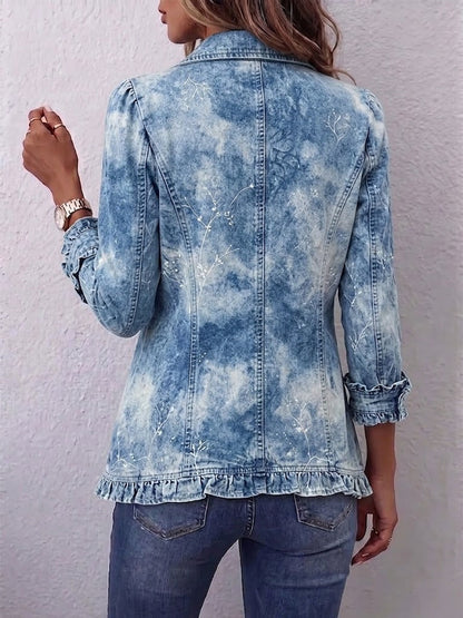 Ginebra | Chaqueta Bohemia Botánica Vintage Degradada con Volantes