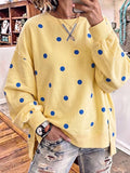Sofía - Sudadera Chic de Lunares Amarillo Sol y Azul