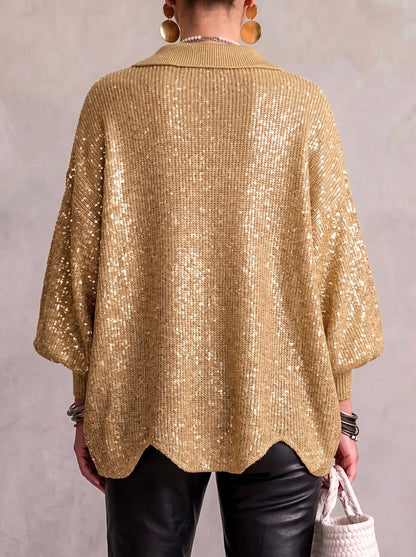 María | Cardigan Oversize con Botones Dorados