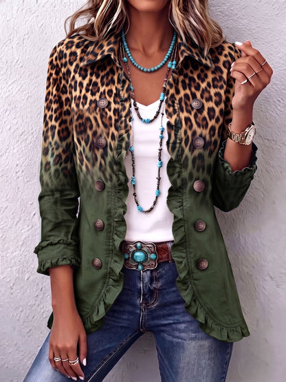 Beatriz | Blazer Leopardo Degradado con Volantes